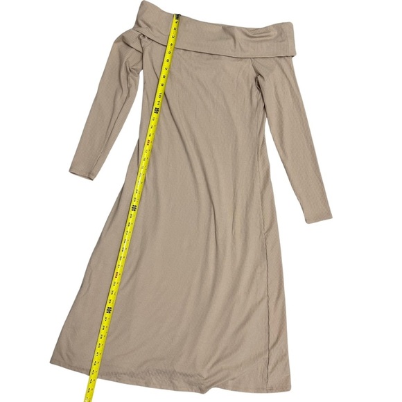 AFRM Cowl Neck Maxi Dress Ribbed SZ Large Sand Party Night Out Lined NWT - Picture 6 of 7